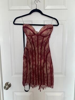 Original Babyboo SIAN  Mini DRESS Bodycon BURGUNDY Size Small